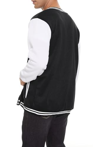 Men's Bomber Jacket Varsity Baseball Jackets Windbreaker Lightweight Slim Fit Button Down Letterman Jacket3