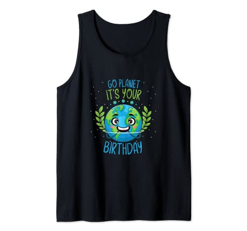 Divertido Día de la Tierra Planeta Cumpleaños Verde Mundo Camiseta sin Mangas