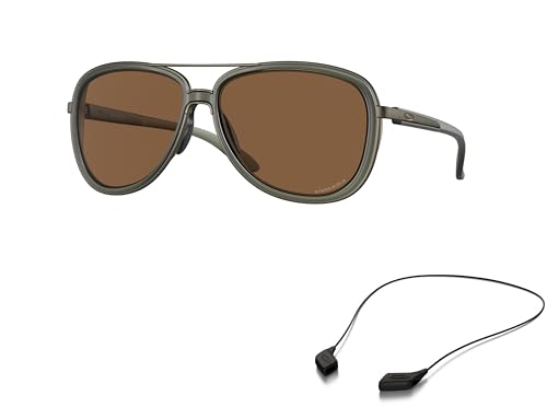 Oakley OO4129 Sunglasses Bundle: OO 4129 SPLIT TIME 412925 Split Time Matte Olive Ink Pri and Small Black leash Accessory kit2