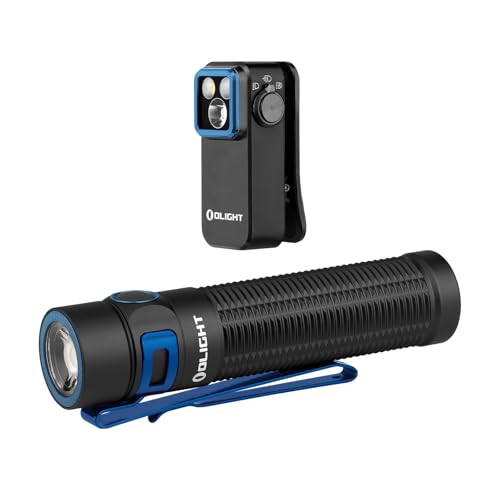 OLIGHT Baton3 Pro Max 2500 Lumens Rechargeable Compact Pocket Flashlights Bundle with Oclip Pro EDC Clip-on Light, 500 LMS with Three Lighting Solutions Type-C Charging