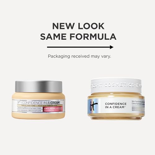 IT Cosmetics Confidence in a Cream - Face Moisturizer, Hydrating & Anti Aging, Visibly Reduces Fine Lines & Wrinkles, 48H Hydration, Repairs Skin Barrier, Squalane, Ceramides, For All Skin Types