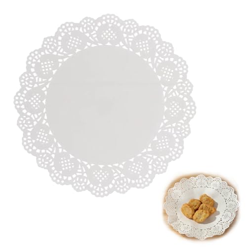 30 Piezas De Manteles Individuales De Papel Para Tartas, Base Redonda Para Tartas, Papel Absorbente Para Aceite, Encaje Para Tartas Para Hornear Y Absorber El Aceite En La Cocina, 30,5 Cm En Blanco