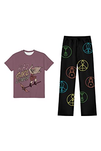 Roocnie Anime Cosplay Adult Printed Top Pants Set Men Cosplay Costume M