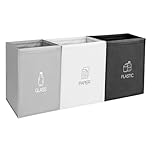 CTDMJ DMJJSD Recycling Bags 3 Packs/Recycle Bags with Handle/Glass Paper, Plastc Recycling Bin/Multicoloured Recycling Bins for Kitchen Home Office