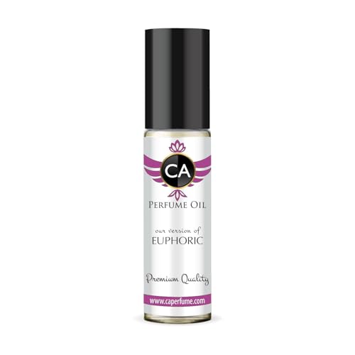 CA Perfume Impression of Euphoric for Women Eau De Parfum Amber Floral Scent Long Lasting Perfumes for Women Travel Size TSA Ready for Day and Night Wear 0.33 Fl Oz 10ml