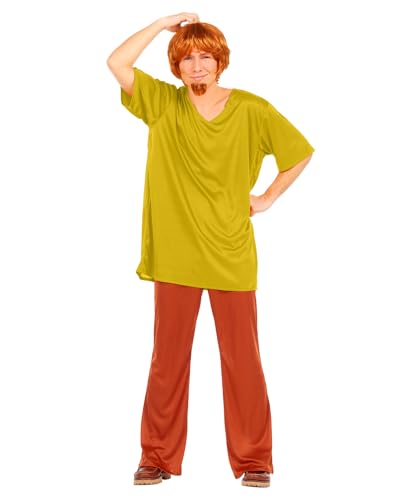 Funidelia Disfraz Oficial de Shaggy - Scooby Doo para hombre, Incluye camiseta, pantalón, peluca y perilla - Traje para adultos para fiestas, Carnaval y Halloween - Talla M-L