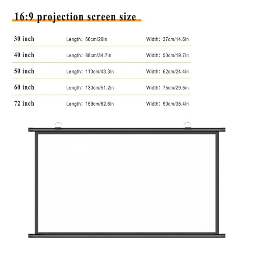 Pantalla de Proyector Manual 72" 16:9 Negra miniatura 7