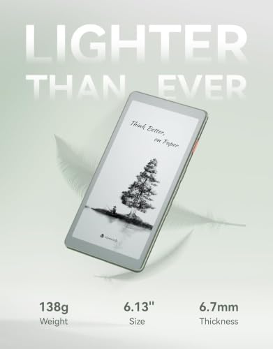 Image of Viwoods Ai Paper Reader 6.13 inch Carta 1300 E-Ink Electronic Ink Display 4G / Wi-Fi 2.4G & 5.0G / BT 5.0 (White)