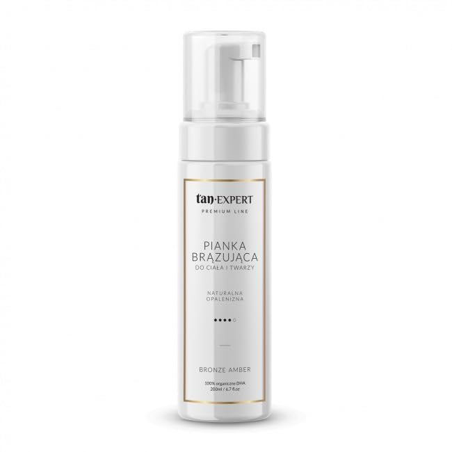 Bronze Amber Set mus samoopalający 200 ml z rękawicą aplikacyjną, naturalna opalenizna bez smug, formuła nawilżająca, bez ściegu pomarańczowego, do ciała i twarzy