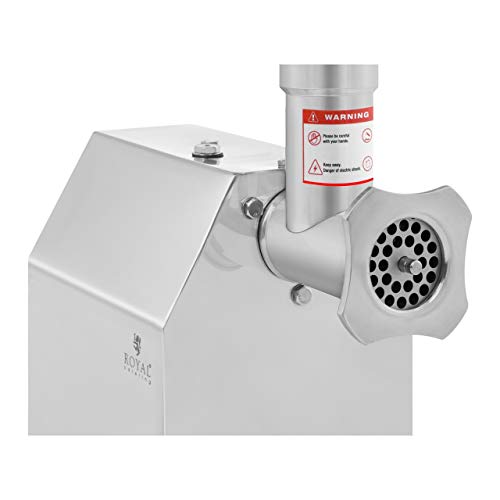 Royal Catering RCFW 140-850ECO Fleischwolf Elektrisch Edelstahl Fleischmaschine (140 kg/h, 850 W, Reverse-Funktion… – Bild 3