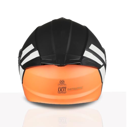 Image of TVS Racing SuperPose Smoked Dual Visor Flip Up Modular Helmet for Men and Women, ISI DOT Certified, ABS Shell, Quick Release Visor, Lightweight, Ventilated, Open Face to Full Face