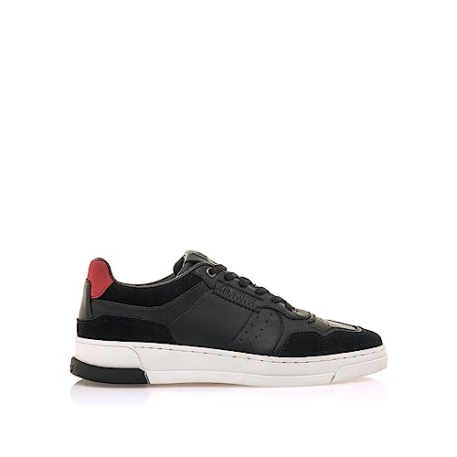MTNG Deportivas Hombre Deportivas Slam 84432 Hombre | De Piel, con Interior Textil y Punta Redonda | Deportivas Casual | Cierre con Cordones | 55724 | Negro_Rojo