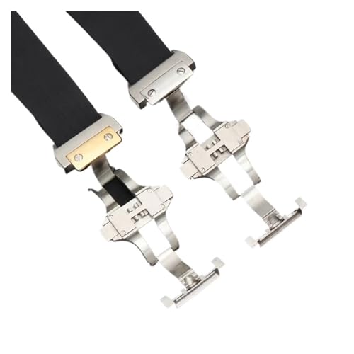 Bracelet silicone 25 mm avec boucle déployante argentée robuste