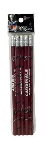 Rico Industries NFL 5-Pack Pencils- Great Stocking Suffers and Party Favors (Arizona Cardinals)