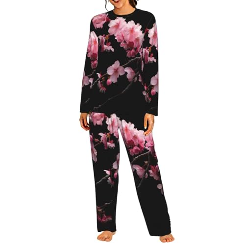 Pyjama fleurs de cerisier respirant et élastique pour un sommeil confortable sans serrage