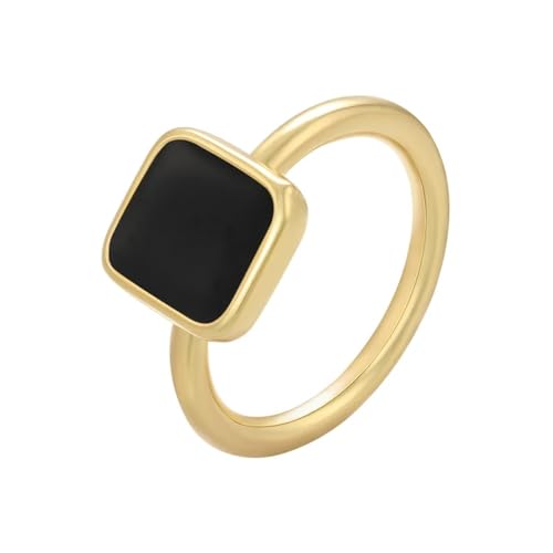 Bague anneaux femmes couleur or au design géométrique et chic pour un style punk raffiné