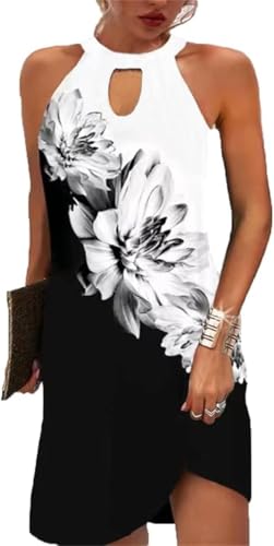 Image of BIRW Summer Dresses for Women 2026 Casual Floral Halter Neck A-line Beach Vacation Sundresses