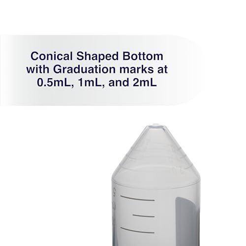 Image of Kashi Scientific 50mL Screw-Cap Conical Centrifuge Tubes, Sterile Transparent Test Tubes with Printed Graduation and Write-on Spot [50mL, 500]
