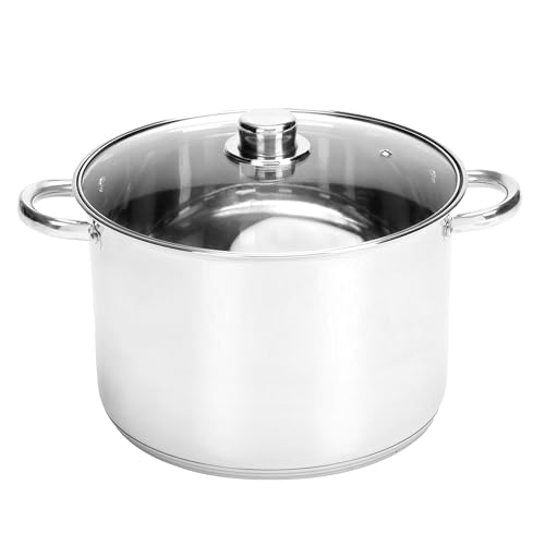 Ribelli Olla de acero inoxidable de 8 l, apta para gulash, olla para sopa, espárragos o olla para salsas, práctica olla de cocina para muchos tipos de cocina, también para inducción