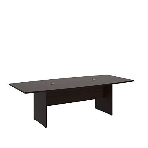 Bush Business Furniture 96 L x 42 W Boat Top Conference Table - Wood Base in Mocha Cherry
