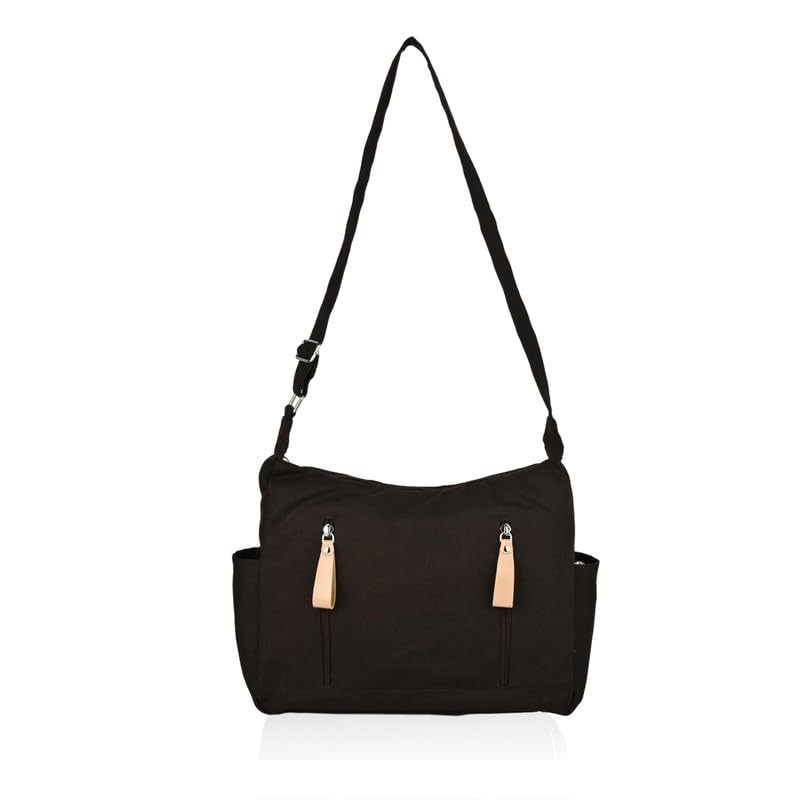 CLASSY WOMEN Utility Crossbody Bag - Premium Canvas Daily Satchel for Girls, Large Multi-Pocket College & Travel Sling Purse with Contrast Detail-image-41