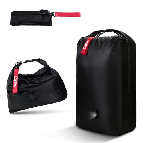 CYFIE bolsas vacio ropa viaje, Negra M, Nailon 70D | TPU | Reutilizable, Bolsa Ropa Sucia Viaje, bolsa impermeable piscina, Ideal Para Nadar, Hacer Ejercicio, Mudanzas