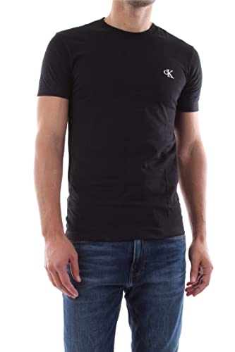 Calvin Klein Uomo T-Shirt Maniche Corte CK Essential Slim Fit, Nero (CK Black), L