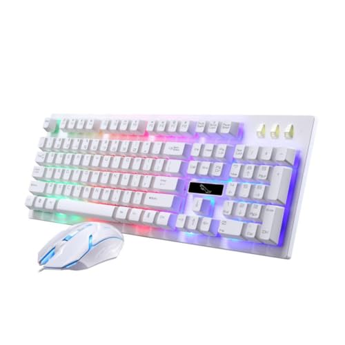 Wired usb gaming mechanical keyboard and luminous mouse set for pc