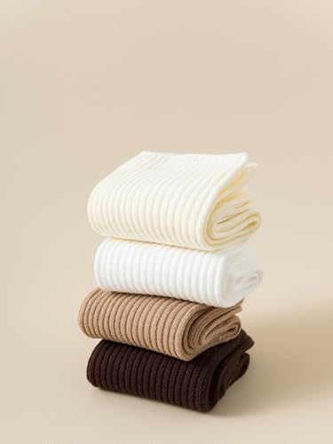 DOKUTOKU Womens Crew Socks Size 7-9 Cotton Cute Long Fall Workout Casual Socks 6 Pack4