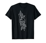Neo Traditional Skull with Dagger Outline Tattoo T-Shirt