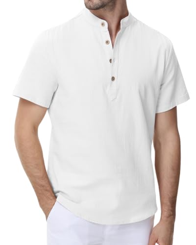 Chemise en lin à manches courtes homme YAOHUOLE décontractée d'été