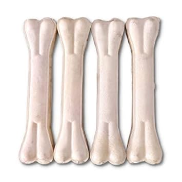 Set pet Rawhide Pressed Calcium Chew Bones for Small & Large Breed Dogs, 7 Inch (Pack of 4) Chicken Dog Chew (650 g, Pack of 4)