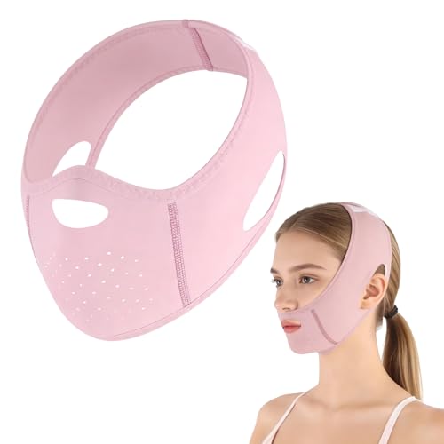 Masque Lifting Visage en Graphène - Gaine Visage Anti Double Menton & Bandes Menton Adjustable, Léger Respirant pour Tous Types de Visage, Masque Double...