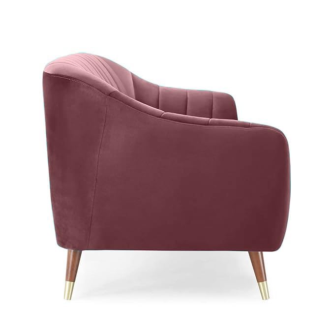 Image of AMATA Marino3 Seater Mauve Colour Suede Velvet Fabric Sofa Set with Two Cushions Perfect for Home Office Guests Living Room (01 Move, 3 Seater)(3 Year Warranty)