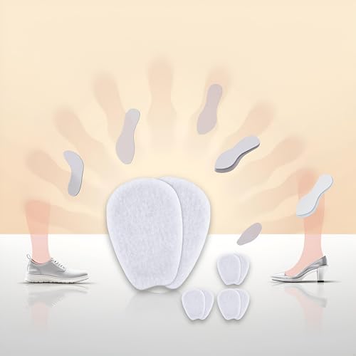 Image of 3 Pair White Soft Self-Adhesive Shoe Inserts - Felt Tongue Pads for Shoes Shoe Insoles,Inserts and Insoles,Foot Health,Health Care