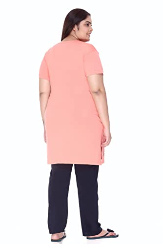 Image of In Love Women's Plus Size Printed Cotton Night Suit Set Short Sleeve | Cotton fabric - soft night suit set for sleepwear and home comfort
