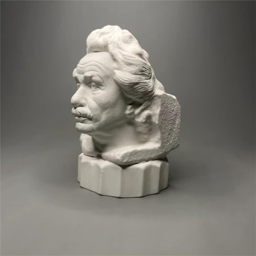 Albert Einstein Statue Albert Einstein Bust Collection Head Figurine Gypsum Figure Sculpture for Living Room Home Shelf Decor,Modern Home Decoration Sketch Practice DIY Art Model - Image 3