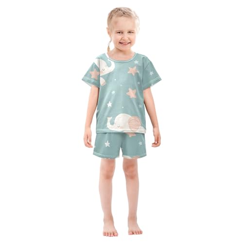 Summer Pajama Set Elephant Star Balloons, Short Sleeve Sleepwear Nightwear3
