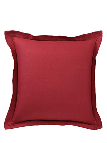 Image of Swayam Set of 5 Solid Cotton Red Cushion Cover | 16 x 16 Inch | Soft Breathable Fabric with Hidden Zipper | Decorative & Stylish Cushion Covers for Sofa, Living Room, Bedroom & Couch