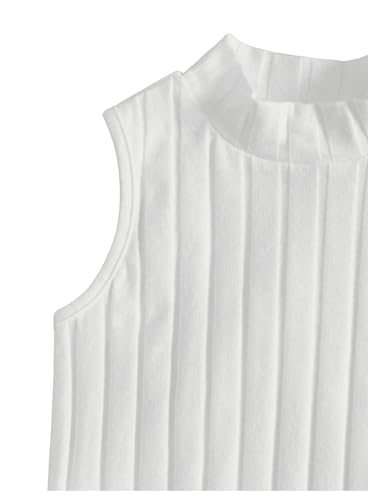 Floerns Girl's 3 Pcs Sleeveless Solid Mock Neck Rib Knit Tank Top3