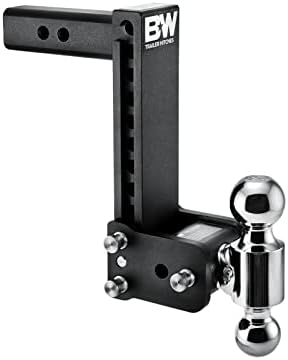 B&W Trailer Hitches Tow & Stow Adjustable Trailer Hitch Ball Mount - Fits 2" Receiver, Dual Ball (2" x 2-5/16"), 9" Drop, 10,000 GTW - TS10043B