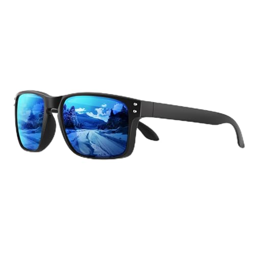 Mens Retro Round Square Sunglasses - Polarized Lenses for Outdoor Activities