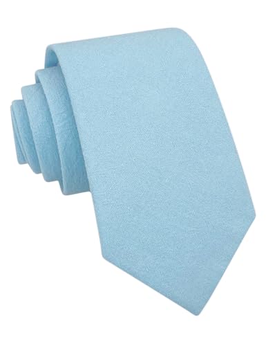 Image of Kebocis Mens Solid Color Cotton Necktie for Men