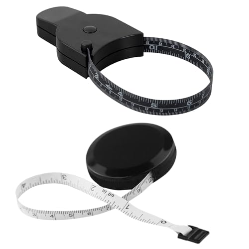 Set di 2 metri da sarta retrattile – 150 cm nero, metro per misurare corpo preciso per fitness, sartoria e misurazioni corpo