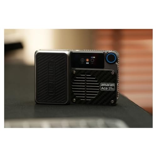 Image of Amaran Ace 25c Kit, Pocket RGBWW LED Light, Boost Mode Up to 32W, Full-Color Mini Video Light (2,300-10,000K), 1,171 Lux@1m at 5,600K, 4500mAh Battery with PD Charging for Mobile Creators (Charcoal) | All-in-One Creator Kit, Dome Diffuser, 30 Degree Light Control Grid, Ace Lock Mini Tripod, Ace Lock→cold Shoe Adapter, 300-10