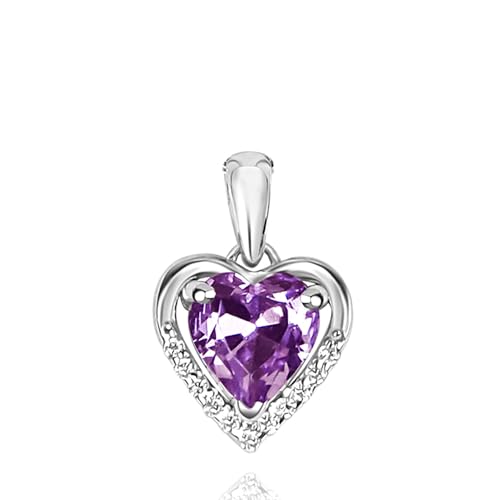 Image of SILVERTOWN 925 Silver Celestial Grace Heart Pendant Necklace | Hallmarked | White Rhodium Plated | Gift For Women and Girls