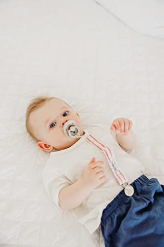 Image of Copper Pearl Pacifier Clip 3-Pack - Stylish Stainless Steel Pacifier Holder Clip for Baby Girls and Boys - Baby Pacifier Clips for No More Floor Drops - Slugger