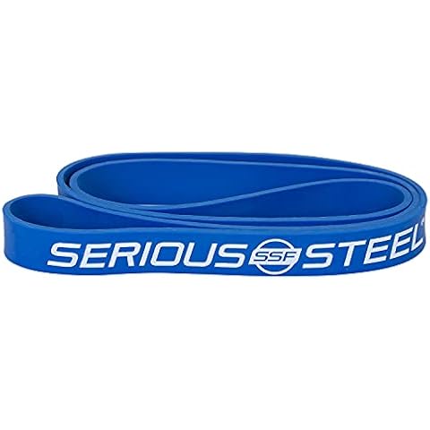 32" Blue Resistance Serious Steel Fitness Training Bands (Portable Exercise Band System Training Bands- Great for Individuals Under 5'10" (70") Tall) - #3 Blue Cover