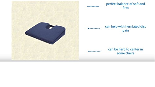 Lift Cushion Portable Lumbar Back Support Pillow For Car - Coccyx, Tailbone And Back Support Cushion For Office Chair, Lumbar Wedge Extended Extra Large - Tush-Cush Orthopedic Seat Cushion, Navy Blue #TOP7