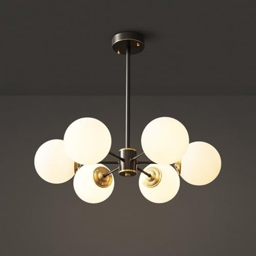 Plafonnier en laiton brossé or noir au design Mid-century pour projet résidentiel